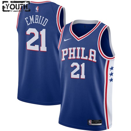 Philadelphia 76ers Joel Embiid 21 2020-21 Nike Icon Edition Pelipaidat Swingman - Lasten
